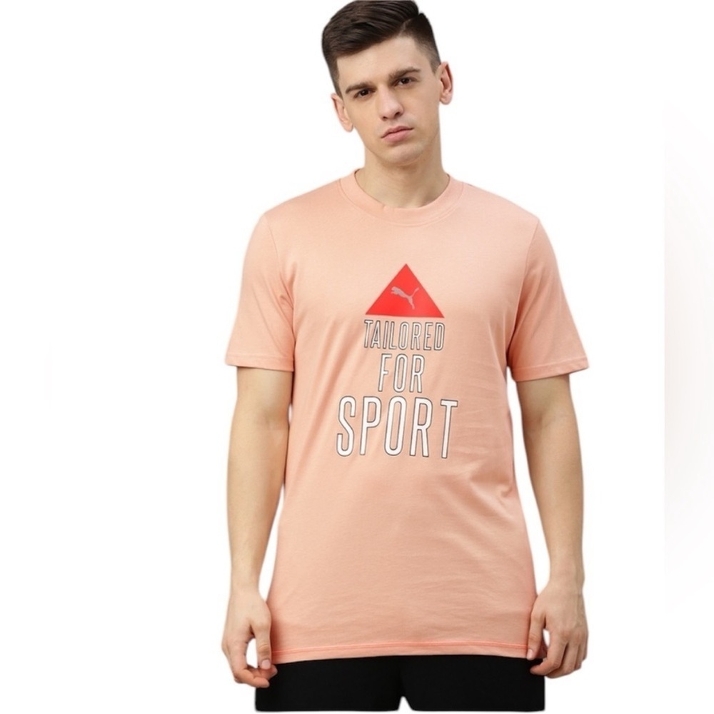 Puma Pink Graphic Activewear T-Shirt Size XL.